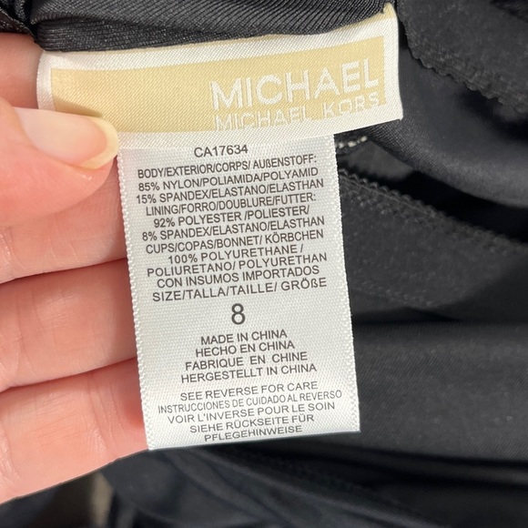 NWOT Michael Kors One-Shoulder Blouson One-Piece - Picture 8 of 8